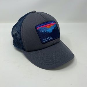 Men's Coal Headwear Mesh Baseball Cap Hat Blue Gray Adjustable